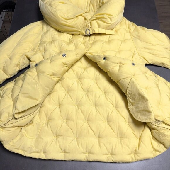 Vintage 70s‎ Down Puffer Jacket Pale Butter Yellow Real Feathers Norma Dilegge - Picture 8 of 16